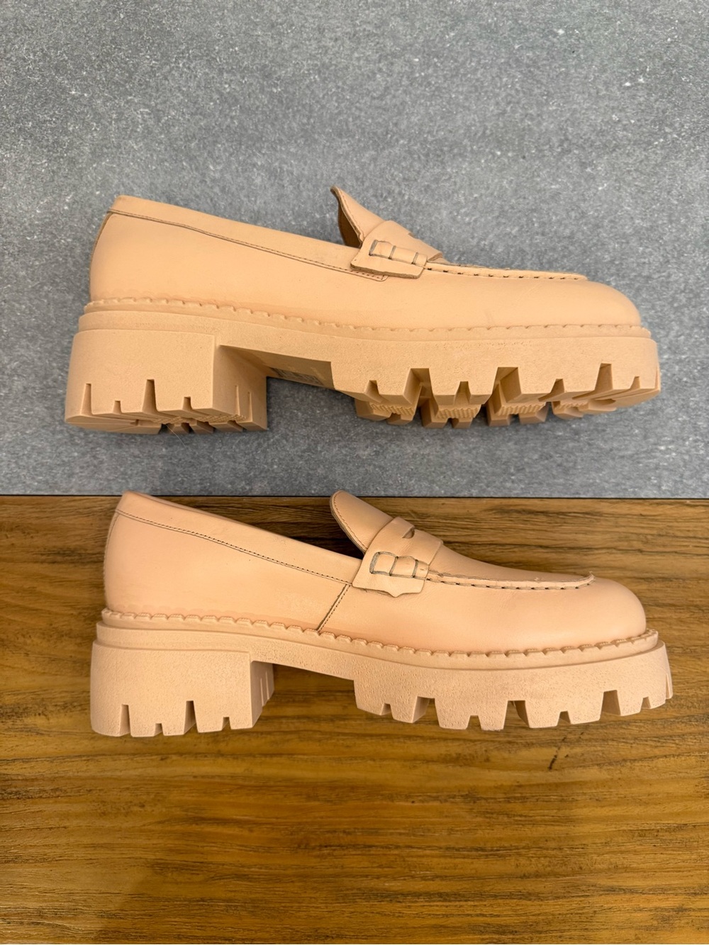 Free People Lyra Lug Sole Penny Loafer Platform Chunky Sole Size 39.5 (US 8.5-9) - Picture 5 of 11
